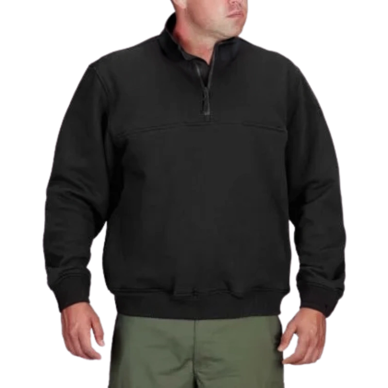 Sort 1/4 Zip Arbejdsjakke | Klassisk Sort | Professionelt Look | Uovertruffen Komfort | Klar til Jobbet!