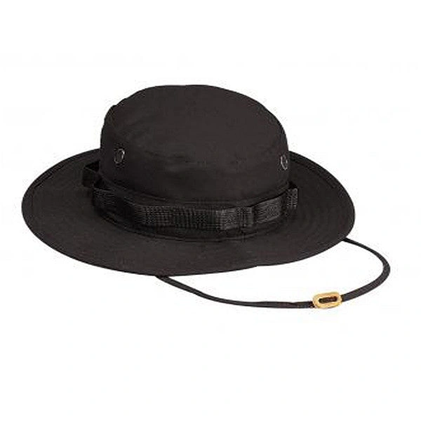Sort Rip-Stop Boonie Hat Sort Bomuld: Klar til eventyr i det fri Uundværlig sort hat til sol og vind.